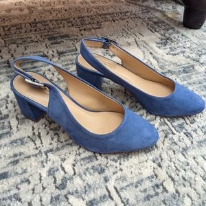 Antonio Melanie blue sling back heels 6.5